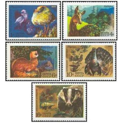 5 عدد تمبر حیوانات - شوروی 1975