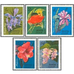 5 عدد تمبر گل های گرمسیری - شوروی 1971