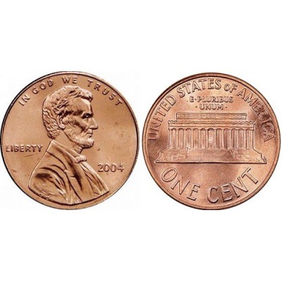 سکه 1 سنت - برنجی- آمریکا 2004غیر بانکی