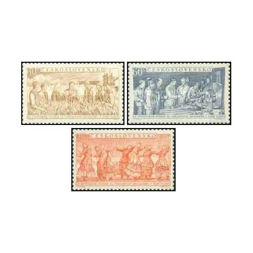 3 عدد تمبر دوستی چکسلواکی و روسیه - چک اسلواکی 1954 3 عدد تمبر دوستی چکسلواکی و روسیه - چک اسلواکی 1954