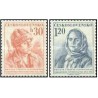 2 عدد  تمبر دهمین سالگرد قیام ملی اسلواکی - چک اسلواکی 1954 کیفیت MN