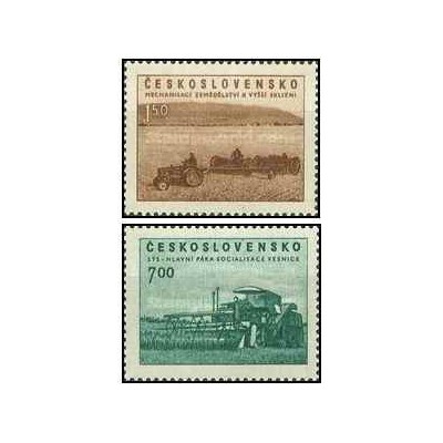 2 عدد  تمبر کشاورزی - چک اسلواکی 1953