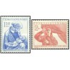 2 عدد  تمبر روز جهانی زن - چک اسلواکی 1953 