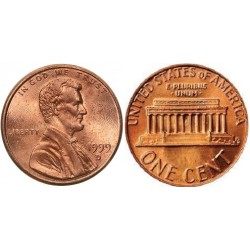سکه 1 سنت - برنجی - D   - آمریکا 1999غیر بانکی