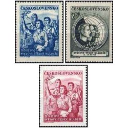 3 عدد  تمبر هفته بین المللی جوانان - چک اسلواکی 1952