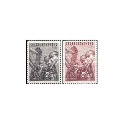 2 عدد تمبر صنعت معدن - چک اسلواکی 1951 2 عدد تمبر صنعت معدن - چک اسلواکی 1951