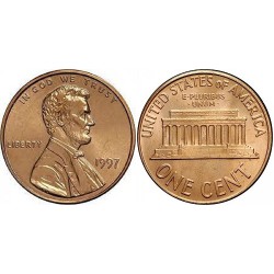 سکه 1 سنت - برنجی  - آمریکا 1997غیر بانکی