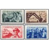 4 عدد  تمبر پنجمین سالگرد جمهوری - چک اسلواکی 1950 قیمت 5.8 دلار - کیفیت MN