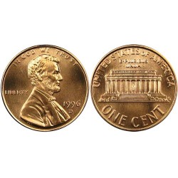 سکه 1 سنت - برنجی - D  - آمریکا 1996غیر بانکی