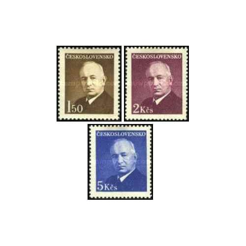 3 عدد تمبر سری پستی - رئیس جمهور ادوارد بنش - چک اسلواکی 1948