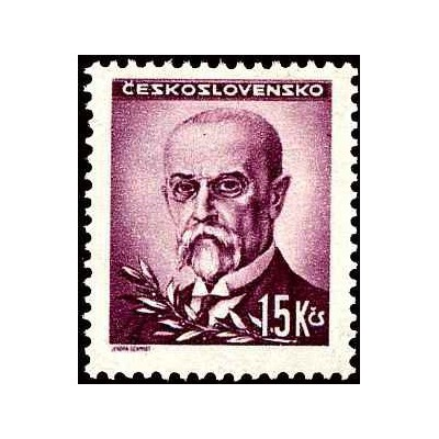1 عدد تمبر سری پستی شخصیت ها - 15Kc- چک اسلواکی 1945