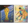 2 عدد تمبر جام جهانی فوتبال - فرانسه - بنگلادش 1998