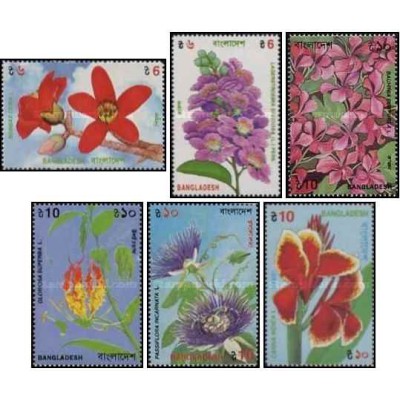 6 عدد تمبر گلها - بنگلادش 1995
