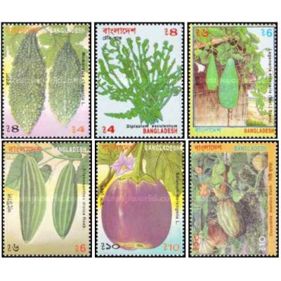 6 عدد تمبر سبزیجات - بنگلادش 1994