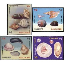 4 عدد تمبر صدف های دریایی - بنگلادش 1994
