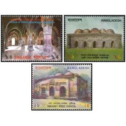 3 عدد تمبر مساجد باستانی - بنگلادش 1994