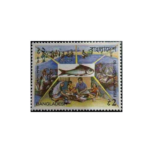 1 عدد تمبر مصرف دو هفته یکبار ماهی - بنگلادش 1993
