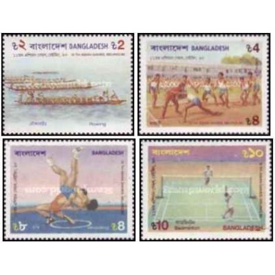 4 عدد تمبر بازی های آسیایی - پکن، چین - بنگلادش 1990
