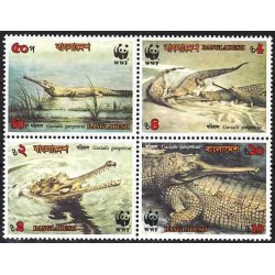 4 عدد تمبر حیات وحش در خطر انقراض - غریال - WWF - بنگلادش 1990 قیمت 8 دلار