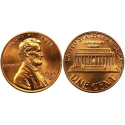سکه 1 سنت - برنجی - D - آمریکا 1984غیر بانکی