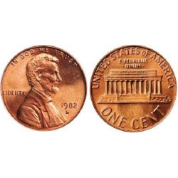 سکه 1 سنت - برنجی - D - آمریکا 1982غیر بانکی