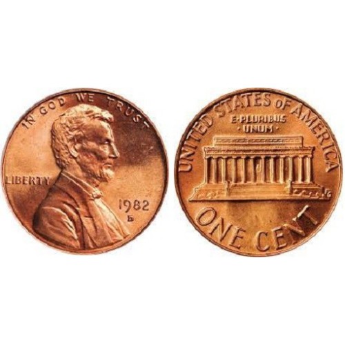 سکه 1 سنت - برنجی - D - آمریکا 1982غیر بانکی