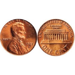 سکه 1 سنت - برنجی - D - آمریکا 1981غیر بانکی