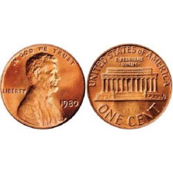 سکه 1 سنت - برنجی - آمریکا 1980غیر بانکی
