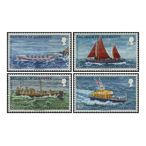 4 عدد  تمبر قایق های نجات - گورنزی 1974