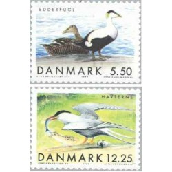 2 عدد  تمبر پرندگان مهاجر دانمارکی - 2 -  دانمارک 1999