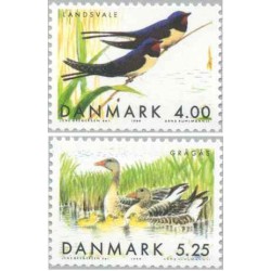 2 عدد  تمبر پرندگان مهاجر دانمارکی - 1-  دانمارک 1999