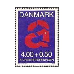 1 عدد  تمبر  هشتمین سالگرد انجمن آلزایمر-  دانمارک 1999
