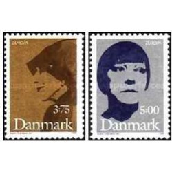 2 عدد تمبر مشترک اروپا - Europa Cept - زنان مشهور-  دانمارک 1996