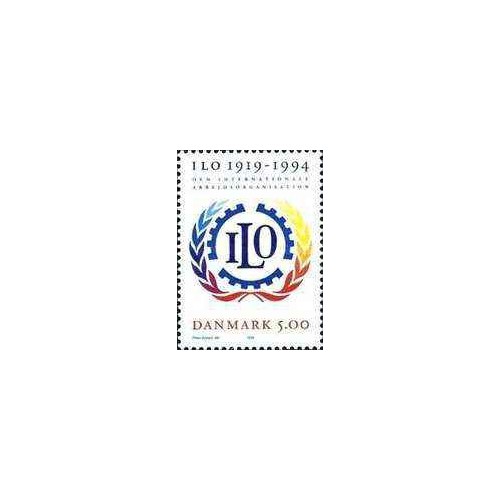 1 عدد تمبر هفتاد و پنجمین سالگرد تاسیس ILO -  دانمارک 1994