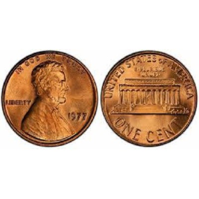 سکه 1 سنت - برنجی - آمریکا 1977غیر بانکی