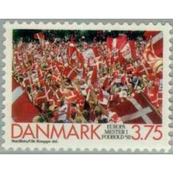 1 عدد تمبر دانمارک - قهرمان فوتبال اروپا -  دانمارک 1992
