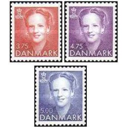 3 عدد تمبر سری پستی ملکه مارگرت دوم -  دانمارک 1992 قیمت 2.9 دلار