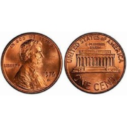 سکه 1 سنت - برنجی - D - آمریکا 1976غیر بانکی