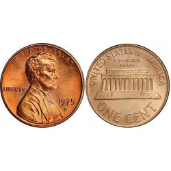 سکه 1 سنت - برنجی - D - آمریکا 1975غیر بانکی