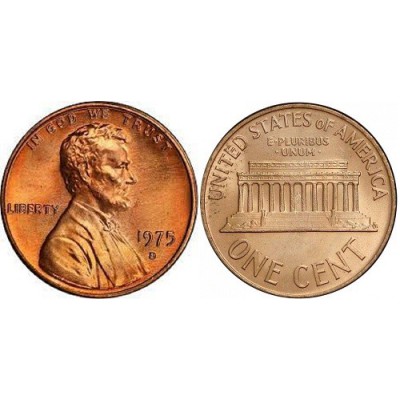 سکه 1 سنت - برنجی - D - آمریکا 1975غیر بانکی