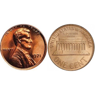 سکه 1 سنت - برنجی - آمریکا 1971غیر بانکی
