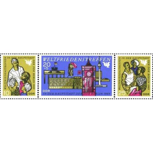 3 عدد تمبر نشست جهانی صلح در برلین - B - جمهوری دموکراتیک آلمان 1969 3 عدد تمبر نشست جهانی صلح در برلین - B - جمهوری دموکراتیک آلمان 1969