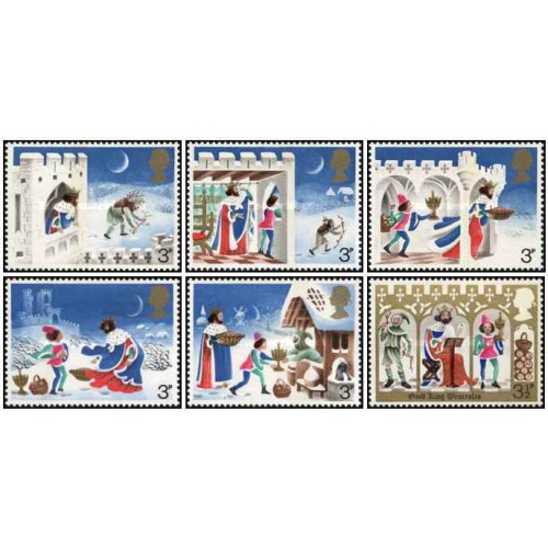 6 عدد تمبر تمبرهای کریسمس - B -  انگلیس 1973