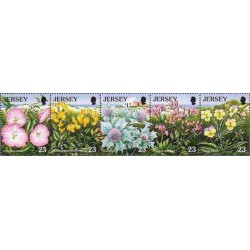 5 عدد تمبر سال اروپایی حفاظت از طبیعت - گلهای وحشی - 2 - B -  جرسی 1995