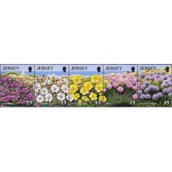 5 عدد تمبر سال اروپایی حفاظت از طبیعت - گلهای وحشی - B -  جرسی 1995