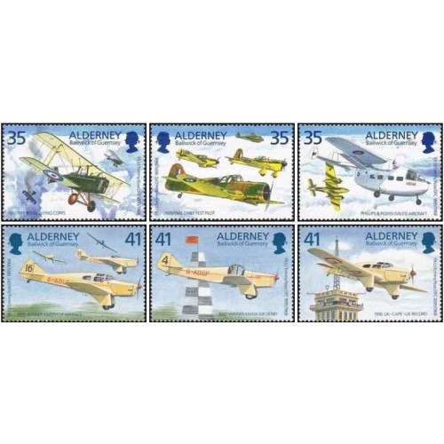 6 عدد تمبرهواپیماها - صدمین سالگرد تولد تامی رز - B -  آلدرنی 1995