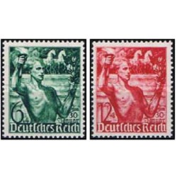 2 عدد تمبر پنجمین سالگرد دولت - رایش آلمان 1938 قیمت 18 دلار
