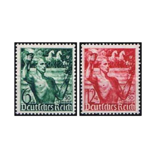 2 عدد تمبر پنجمین سالگرد دولت - رایش آلمان 1938 قیمت 18 دلار