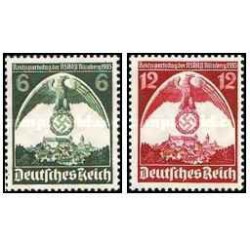 2 عدد تمبر گردهمائی حزب - رایش آلمان 1935 قیمت 18 دلار
