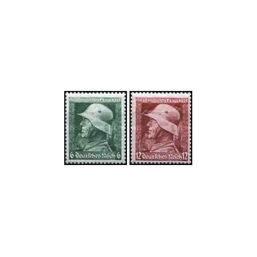 2 عدد تمبر روز یادبود قهرمانان - رایش آلمان 1935 قیمت 16 دلار